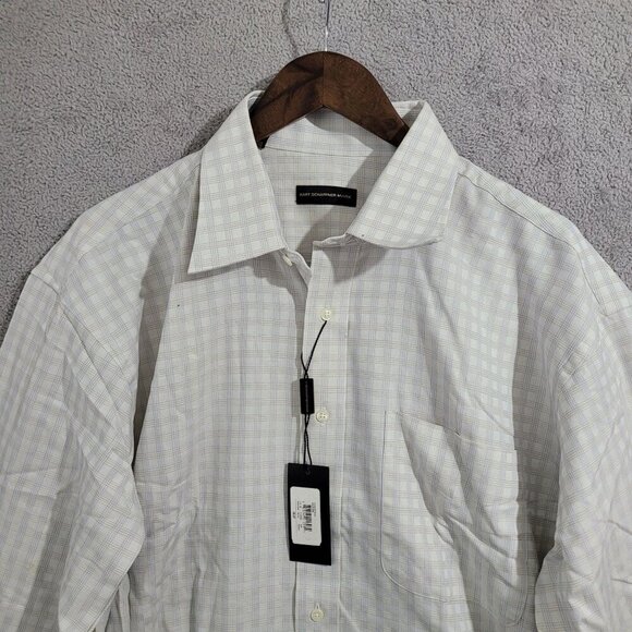 NWT Hart Schaffner Marx Mens Dress Shirt 17 Checkered Long Sleeve JPT - Picture 6 of 8